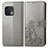 Coque Portefeuille Fleurs Livre Cuir Etui Clapet pour OnePlus 10 Pro 5G Gris