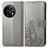 Coque Portefeuille Fleurs Livre Cuir Etui Clapet pour OnePlus 11 5G Gris