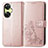 Coque Portefeuille Fleurs Livre Cuir Etui Clapet pour OnePlus Nord CE 3 5G Or Rose