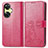 Coque Portefeuille Fleurs Livre Cuir Etui Clapet pour OnePlus Nord CE 3 5G Rose Rouge