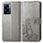 Coque Portefeuille Fleurs Livre Cuir Etui Clapet pour OnePlus Nord N300 5G Gris