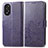 Coque Portefeuille Fleurs Livre Cuir Etui Clapet pour Oppo A18 Violet