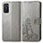 Coque Portefeuille Fleurs Livre Cuir Etui Clapet pour Oppo A55S 5G Gris