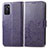 Coque Portefeuille Fleurs Livre Cuir Etui Clapet pour Oppo A55S 5G Violet