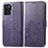 Coque Portefeuille Fleurs Livre Cuir Etui Clapet pour Oppo F19 Pro Violet