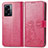 Coque Portefeuille Fleurs Livre Cuir Etui Clapet pour Oppo K10 5G India Rouge