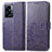 Coque Portefeuille Fleurs Livre Cuir Etui Clapet pour Oppo K10 5G India Violet