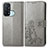 Coque Portefeuille Fleurs Livre Cuir Etui Clapet pour Oppo Reno5 A Gris