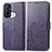 Coque Portefeuille Fleurs Livre Cuir Etui Clapet pour Oppo Reno5 A Violet