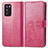 Coque Portefeuille Fleurs Livre Cuir Etui Clapet pour Oppo Reno6 Pro 5G India Rouge