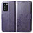 Coque Portefeuille Fleurs Livre Cuir Etui Clapet pour Oppo Reno6 Pro 5G India Violet