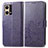 Coque Portefeuille Fleurs Livre Cuir Etui Clapet pour Oppo Reno7 4G Violet