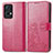 Coque Portefeuille Fleurs Livre Cuir Etui Clapet pour Oppo Reno7 Pro 5G Rouge