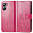 Coque Portefeuille Fleurs Livre Cuir Etui Clapet pour Realme 10 Pro 5G Rose Rouge