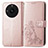 Coque Portefeuille Fleurs Livre Cuir Etui Clapet pour Realme 11 Pro 5G Or Rose