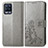 Coque Portefeuille Fleurs Livre Cuir Etui Clapet pour Realme 8 4G Gris