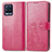 Coque Portefeuille Fleurs Livre Cuir Etui Clapet pour Realme 8 4G Rose Rouge