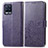 Coque Portefeuille Fleurs Livre Cuir Etui Clapet pour Realme 8 Pro Violet