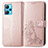 Coque Portefeuille Fleurs Livre Cuir Etui Clapet pour Realme 9 5G Or Rose