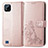 Coque Portefeuille Fleurs Livre Cuir Etui Clapet pour Realme C20 Or Rose