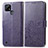 Coque Portefeuille Fleurs Livre Cuir Etui Clapet pour Realme C21 Violet