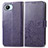 Coque Portefeuille Fleurs Livre Cuir Etui Clapet pour Realme C30 Violet