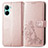 Coque Portefeuille Fleurs Livre Cuir Etui Clapet pour Realme C33 (2023) Or Rose