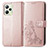 Coque Portefeuille Fleurs Livre Cuir Etui Clapet pour Realme C35 Or Rose