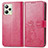 Coque Portefeuille Fleurs Livre Cuir Etui Clapet pour Realme C35 Rose Rouge