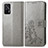 Coque Portefeuille Fleurs Livre Cuir Etui Clapet pour Realme GT 5G Gris