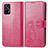 Coque Portefeuille Fleurs Livre Cuir Etui Clapet pour Realme GT 5G Rose Rouge