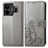 Coque Portefeuille Fleurs Livre Cuir Etui Clapet pour Realme GT Neo5 240W 5G Gris