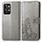 Coque Portefeuille Fleurs Livre Cuir Etui Clapet pour Realme GT2 Pro 5G Gris