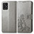 Coque Portefeuille Fleurs Livre Cuir Etui Clapet pour Realme Narzo 50 4G Gris