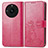 Coque Portefeuille Fleurs Livre Cuir Etui Clapet pour Realme Narzo 60 5G Rose Rouge