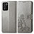 Coque Portefeuille Fleurs Livre Cuir Etui Clapet pour Realme Q3t 5G Gris