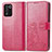 Coque Portefeuille Fleurs Livre Cuir Etui Clapet pour Realme Q3t 5G Rouge