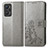 Coque Portefeuille Fleurs Livre Cuir Etui Clapet pour Realme Q5 Pro 5G Gris