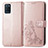 Coque Portefeuille Fleurs Livre Cuir Etui Clapet pour Realme V11s 5G Or Rose