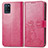 Coque Portefeuille Fleurs Livre Cuir Etui Clapet pour Realme V11s 5G Rose Rouge