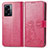 Coque Portefeuille Fleurs Livre Cuir Etui Clapet pour Realme V23 5G Rouge