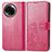 Coque Portefeuille Fleurs Livre Cuir Etui Clapet pour Realme V50s 5G Rose Rouge