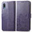 Coque Portefeuille Fleurs Livre Cuir Etui Clapet pour Samsung Galaxy A02 Violet