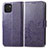 Coque Portefeuille Fleurs Livre Cuir Etui Clapet pour Samsung Galaxy A03 Violet