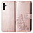 Coque Portefeuille Fleurs Livre Cuir Etui Clapet pour Samsung Galaxy A04s Rose