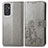 Coque Portefeuille Fleurs Livre Cuir Etui Clapet pour Samsung Galaxy A05s Gris