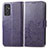 Coque Portefeuille Fleurs Livre Cuir Etui Clapet pour Samsung Galaxy A05s Violet