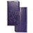 Coque Portefeuille Fleurs Livre Cuir Etui Clapet pour Samsung Galaxy A21 European Violet