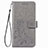 Coque Portefeuille Fleurs Livre Cuir Etui Clapet pour Samsung Galaxy A22 4G Gris