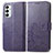 Coque Portefeuille Fleurs Livre Cuir Etui Clapet pour Samsung Galaxy F23 5G Violet